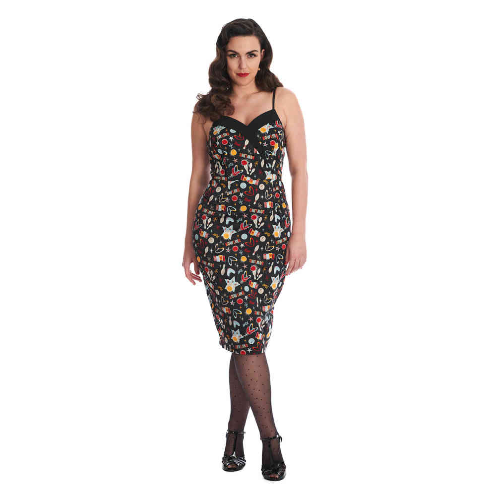 Banned - Star Strike Bleistift kleid - Schwarz